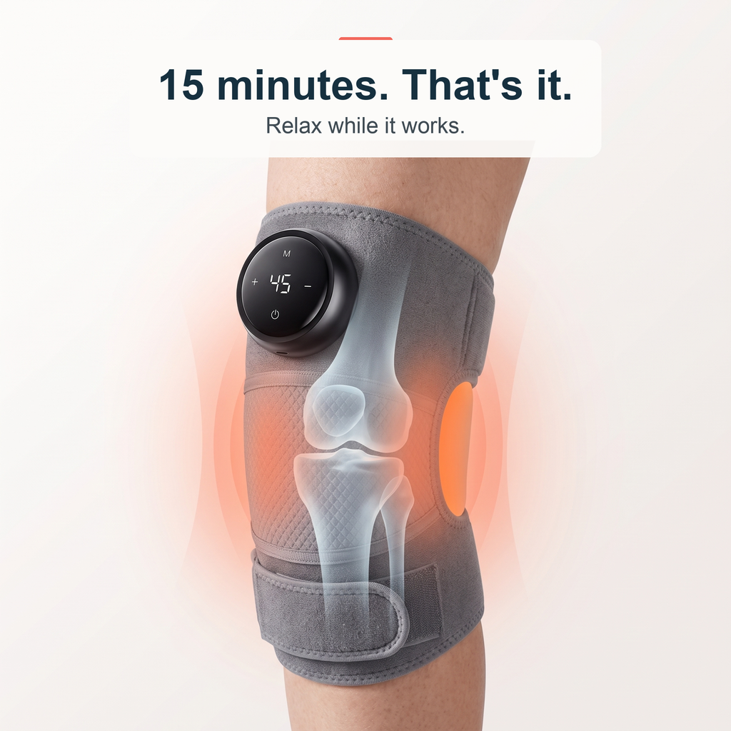 15 minutes - deep heat reaching into the knee joint