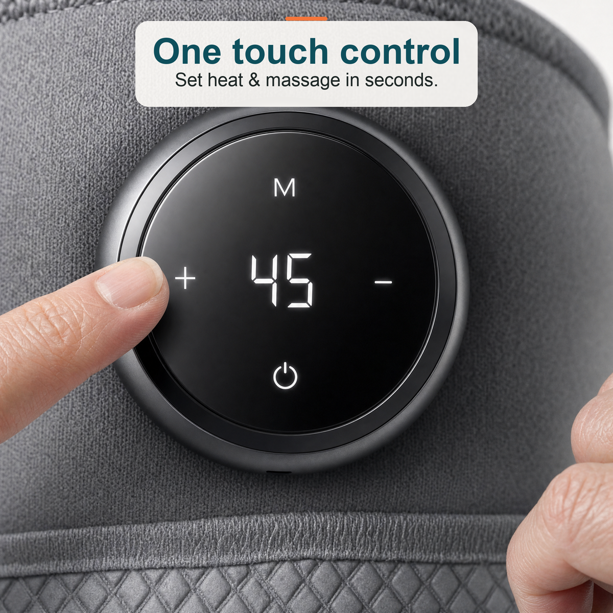 One touch control - finger tapping the big round display