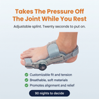 BunionCore adjustable bunion splint worn on a foot